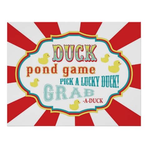 Duck Pond Carnival Game Sign Clip Art Library