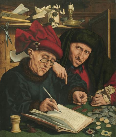 The Misers By A Follower Of Marinus Van Reymerswaele Slightly