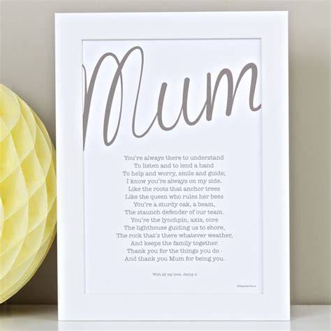 Mum Personalised Poem Print Mum Poems Mom Poems Poems