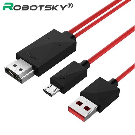 1080P Micro usb HDMI Adapter 11Pin Microusb male to HDMI USB male HD TV ...