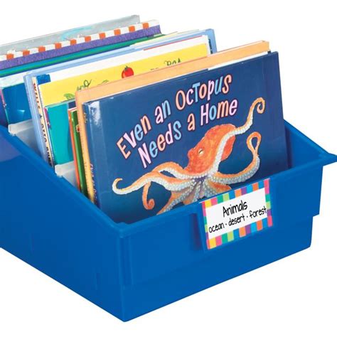 4 Pack Single Color Picture Book Classroom Library Bins™ With Dividers