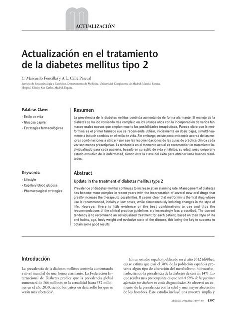 PDF Actualizaci N En El Tratamiento De La Diabetes Mellitus Tipo 2