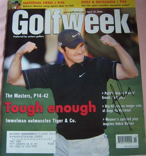 Trevor Immelman Autographed 2008 Masters Champion Golfweek Magazine