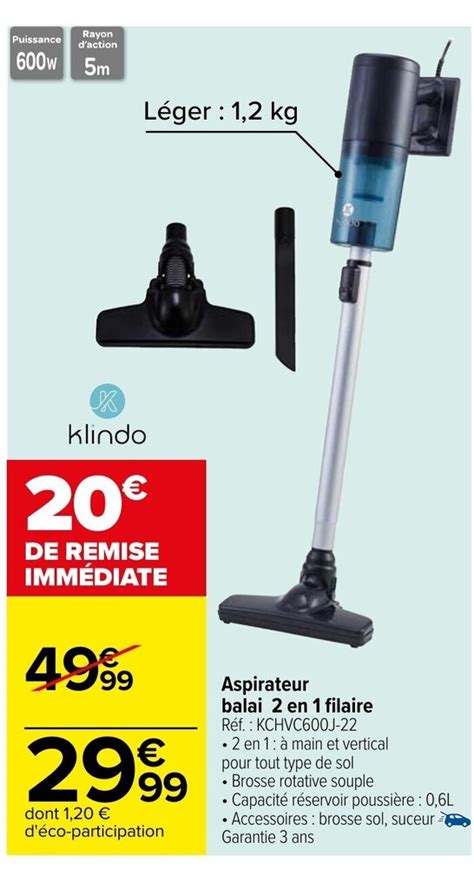 Promo Aspirateur Balai En Filaire Chez Carrefour Market