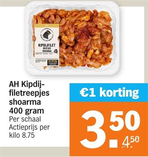 AH Kipdijfiletreepjes Shoarma 400g Aanbieding Bij Albert Heijn