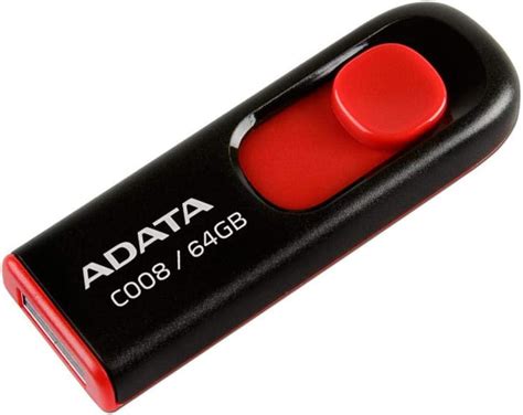 Adata Gb Memoria Flash Usb Deslizable Color Negro Con Rojo