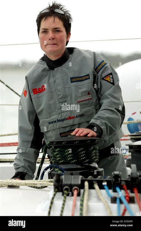 Round the world yachtswoman Ellen MacArthur sailing aboard her 75ft ...