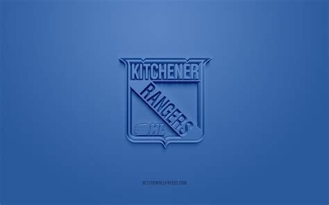 Download wallpapers Kitchener Rangers, creative 3D logo, blue ...