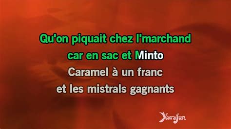 Karaok Mistral Gagnant Les Enfoir S Video Dailymotion