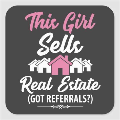 Realtor This Girl Sells Real Estate Square Sticker Real