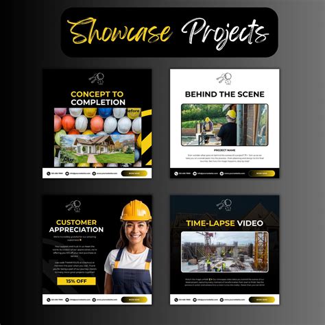 Construction Social Media Posts | Instagrame Construction Company Feed