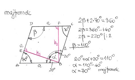 Askly kąt ostry rombu jest równy 70 a z wierzchołka