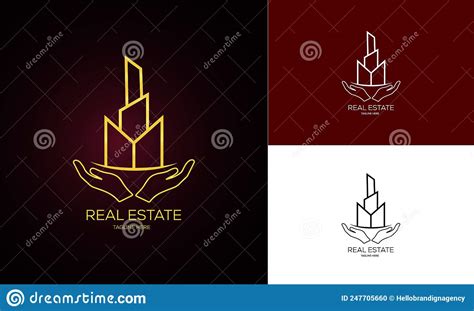 Plantilla De Logotipo Inmobiliario Con Insignias Premium De Estilo