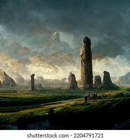 Fantasy Landscape Lord Rings Concept Art Stock Illustration 2204791721 ...