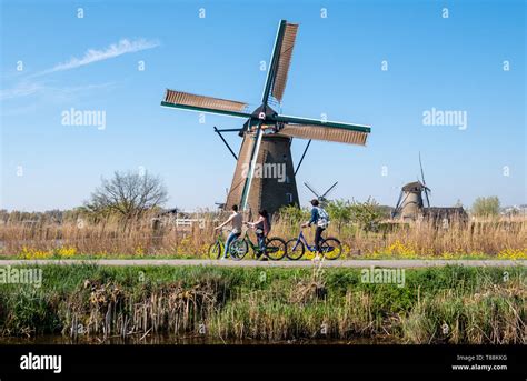 Historic Windmills At Kinderdijk Holland Netherlands A UNESCO World