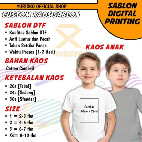 Jual Kaos Custom Sablon Satuan Kaos Anak Anak Desain Sesukamu