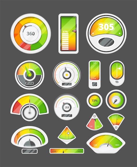 Indicateurs Chelle De Mesure Puissance Symboles D Indication De Score