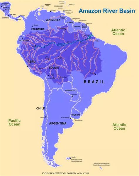 Amazon River World Map – Amazon River on World Map - Printable World Maps