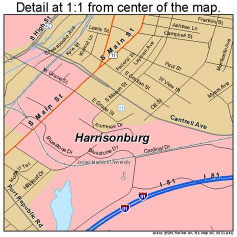 Harrisonburg Virginia Street Map 5135624