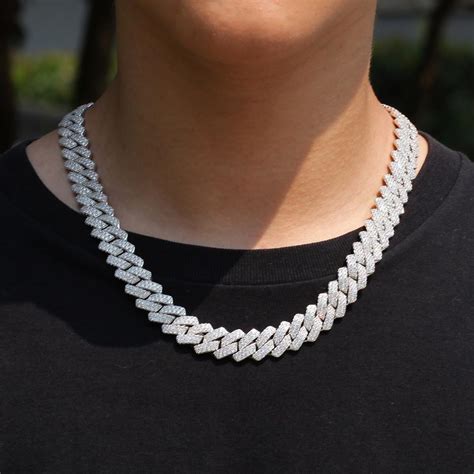 13mm 18 Iced Cuban Chain In White Gold Helloice Jewelry