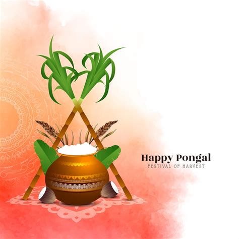 Free Vector Happy Pongal South Indian Cultural Festival Background