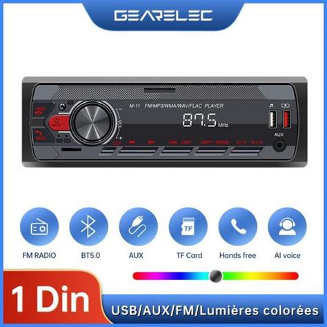 Autoradio Gearelec M Simple Din Bluetooth Lumi Res Color Es Aux Fm