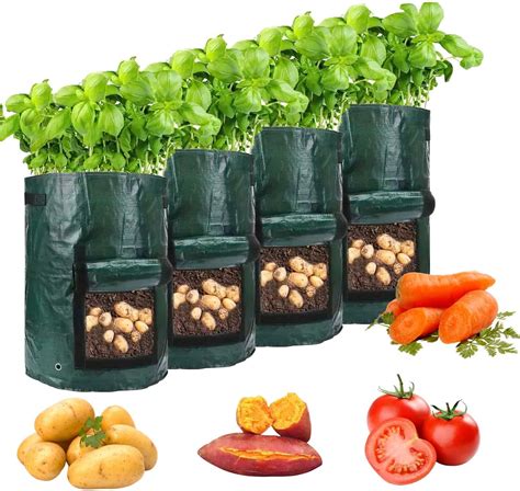 Sunallwell Pack Potato Grow Bags Fabric Pots Grow Bags For Vegetables