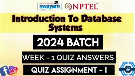 Introduction To Database Systems Week 1 Answers 2024 NPTEL 2024