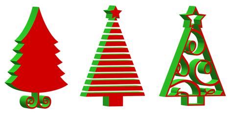 Red And Green Christmas Tree Clip Art