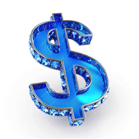Premium Photo | Blue Dollar Sign on White Background