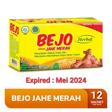 Jual Bejo Jahe Merah Herbal Halal Isi 12 Sachet Obat Masuk Angin