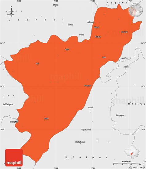 Political Simple Map Of Pali Single Color Outside Borders And Labels