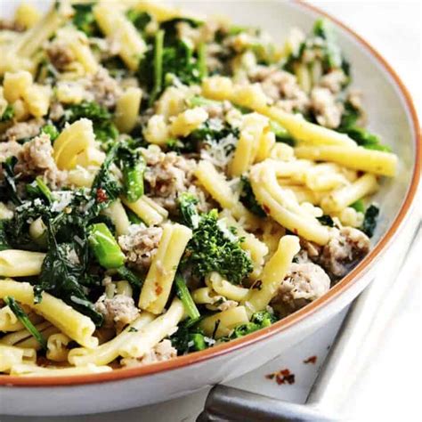 Broccoli Rabe and Sausage Pasta - Pinch and Swirl