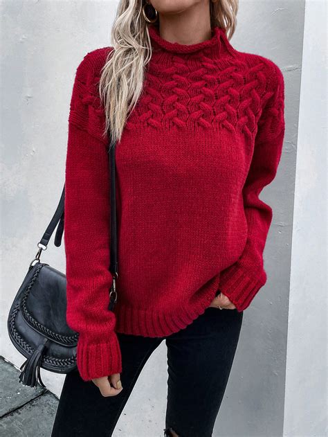 Maglione Dolcevita Spalle Cadenti Shein Italia