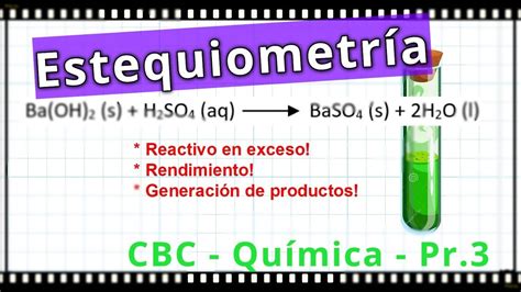 Estequiometr A Para Hidr Xido De Bario Con Cido Sulf Rico Qu Mica