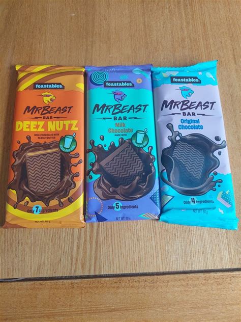 Mr Beast Deez Nutz Crunch Feastables Chocolates In Oz