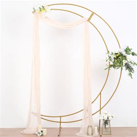 Gold Metal Half Crescent Moon Wedding Arch Flower Stand Curved Arbor