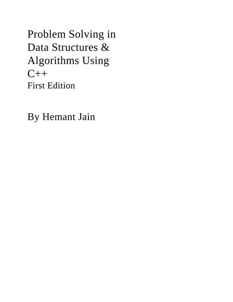 Solution Problem Solving In Data Structures Algorithms Using C