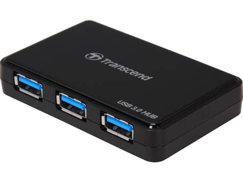 Transcend 4 Port USB 3 0 Hub W Power Adapter Model TSHUB3K Supports