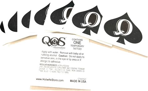 3d Sexy Qos Queen Of Spades Temporary Tattoos Hotwife Cuckold