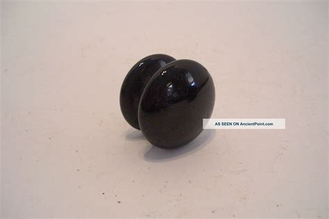 Small Black Porcelain Drawer Knob Pull With Attached Screw 1 5 Inch