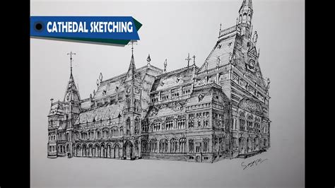 draw  church  perspective  architectural drawings
