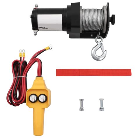 12 V Electric Winch 2000 Lb Wire Remote Control VidaXL