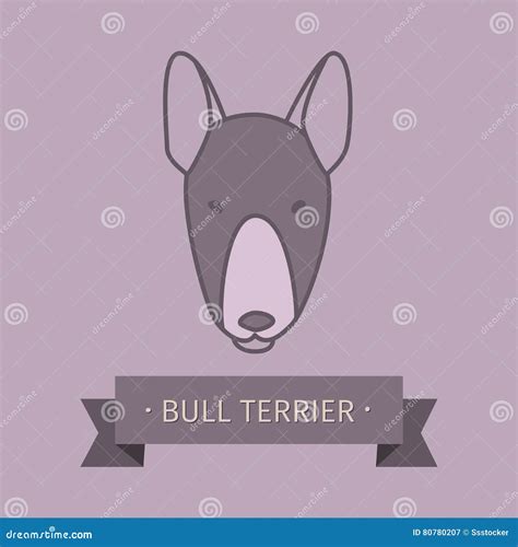 Bull Terrier Breed Dog Logo Design Stock Vector Illustration Of