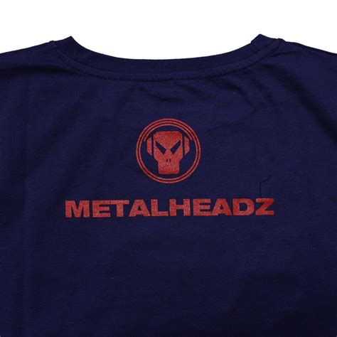 Metalheadz Logo T Shirt Red On Light Navy