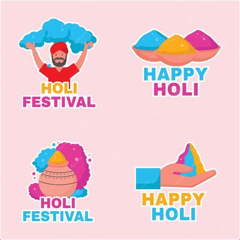 Premium Vector Free Vector Happy Holi Stickers Collection