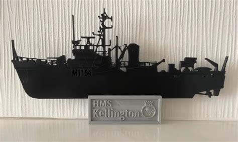 Royal Navy Hms Kellington Ton Class Minesweeper Silhouette Veteran