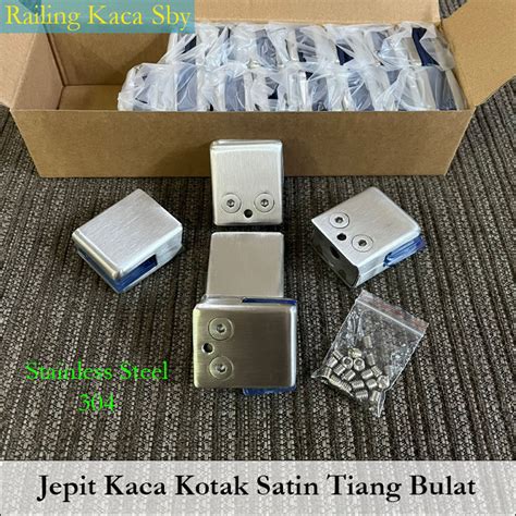 Promo Jepit Kaca Kotak Satin Doff Glass Clip Model Tiang Bulat Sus