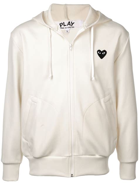 Comme Des Garçons Play Heart Logo Hoodie | Neutrals | FARFETCH