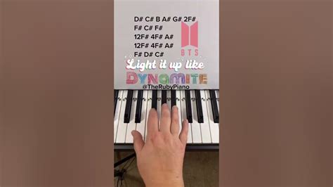 🧨 Bts Dynamite Piano Tutorial With Letters 🧨🤗🧨 Shorts Youtube